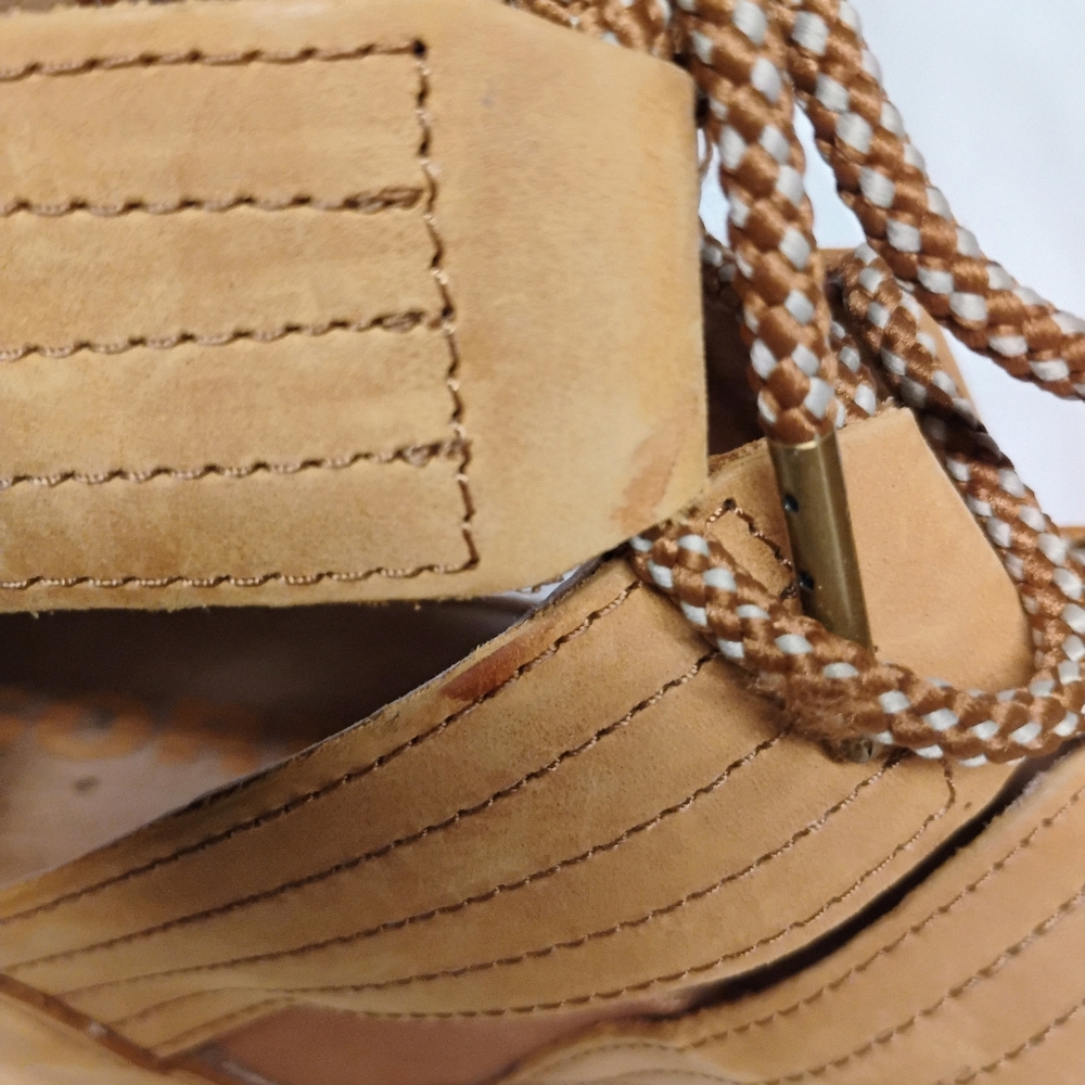 Women's Sorel Joanie II Tan Suede Lace Up Wedge Sandals Size 9 / 40 - Picture 6 of 7